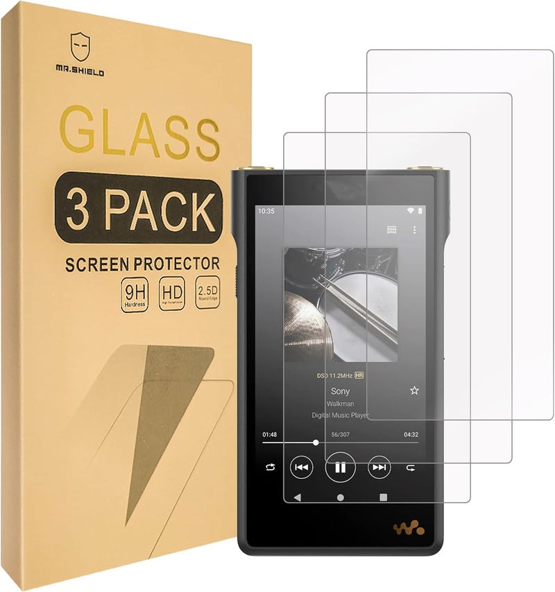 Mr Shield Screen Protector compatible with Sony Walkman NW-WM1AM2 / NW-WM1ZM2 [Tempered Glass] [3-Pack] [Japan Glass with 9H Hardness] - Image 1